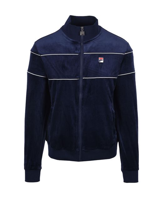 Fila Blue Vittorio Velour Track Jacket/Gardenia Cotton for men
