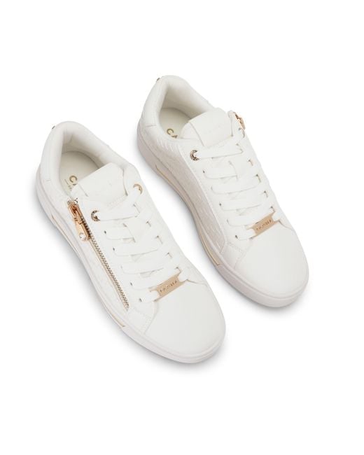 Carvela Kurt Geiger White Daniella Zip Weave Sneakers