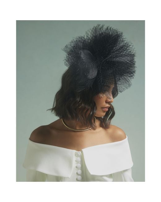 River Island Green Premium Edie Netted Headband Fascinator