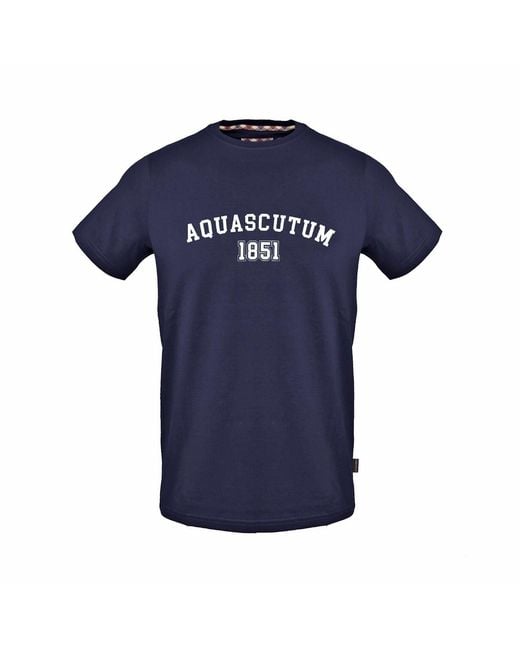 Aquascutum Blue Arch Logo Crew Neck Short Sleeve T-Shirt for men