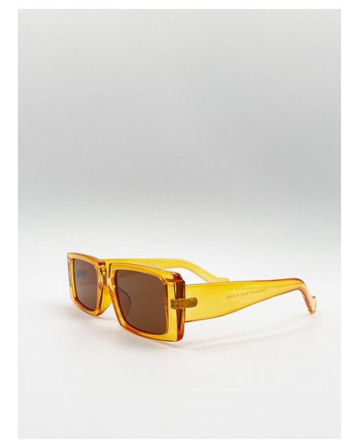 SVNX Orange 90S Mini Rectangle Sunglasses