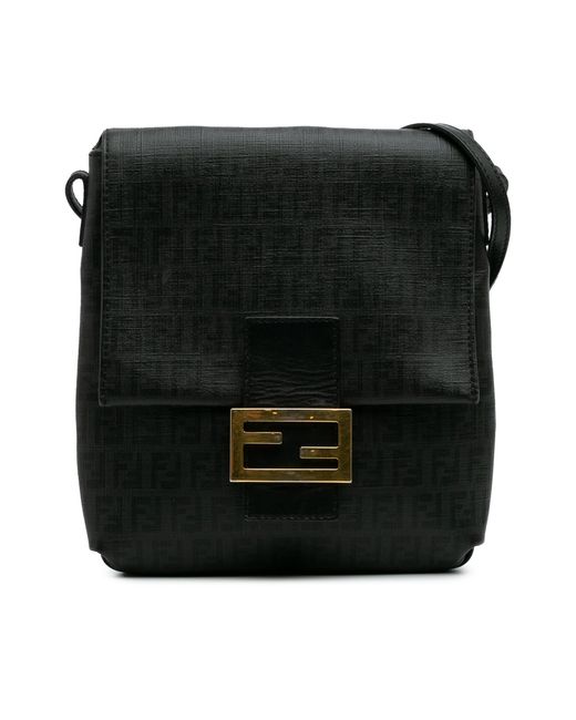 Fendi Black Baguette Ff Crossbody Bag