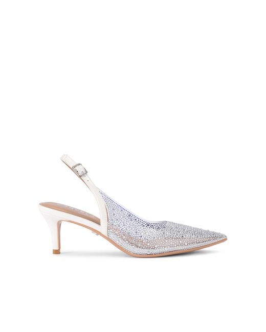 Carvela Kurt Geiger White Positano Vinyl Sling Low Heels