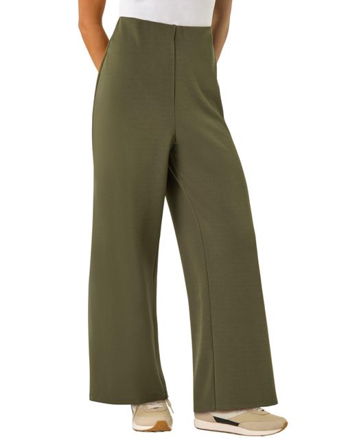 Roman Green Petite Wide Leg Stretch Trouser