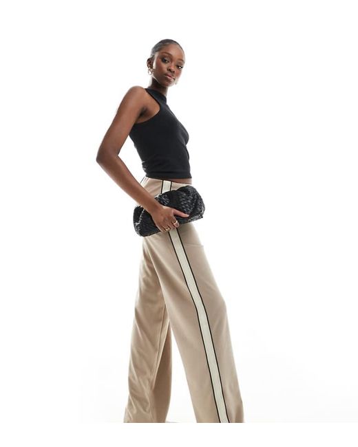 Vero Moda Gray Loose Pull On Trousers With Side Stripe