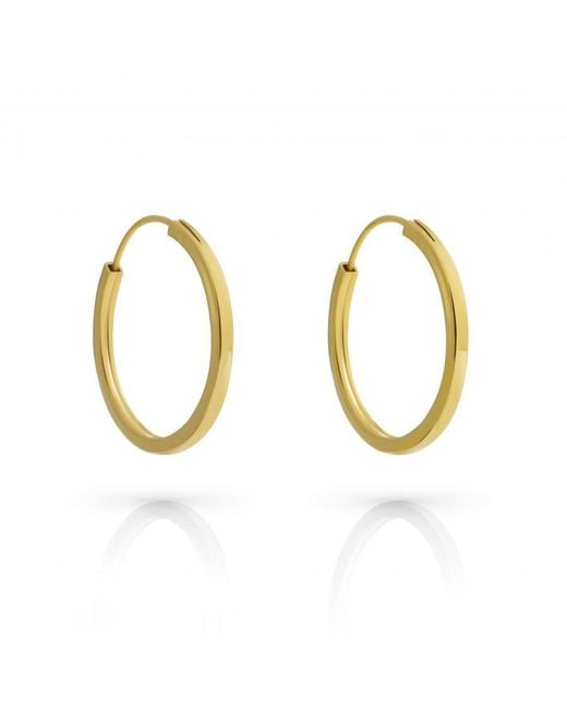 Orphelia Metallic 'Agata' 925 Sterling Hoop Earrings