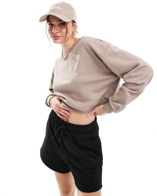 KTZ Natural Ny Yankees Embroidered Logo Sweatshirt