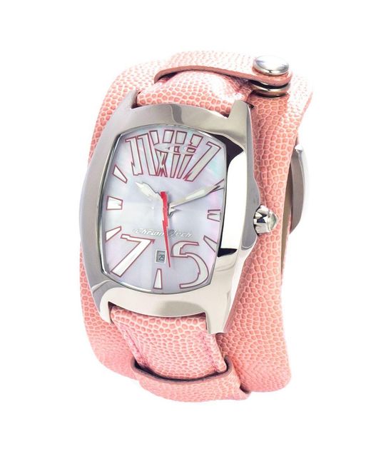 Chronotech Pink Multicolor Leather Watch
