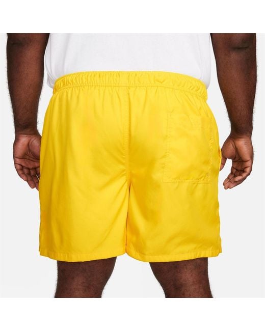 Nike Yellow Club Flow Woven Tracksuit Shorts for men