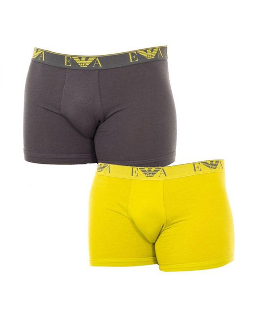 Emporio Armani Yellow Pack-2 Boxers Breathable Fabric And Anatomical Front 111268-5a715 Man for men