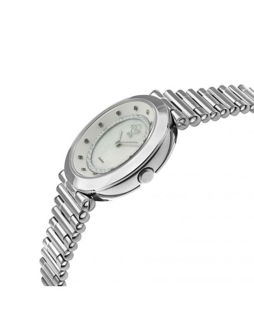 Gv2 Metallic Burano Swiss Quartz Mop Dial Stainless Steel Bracelet Diamond Watch