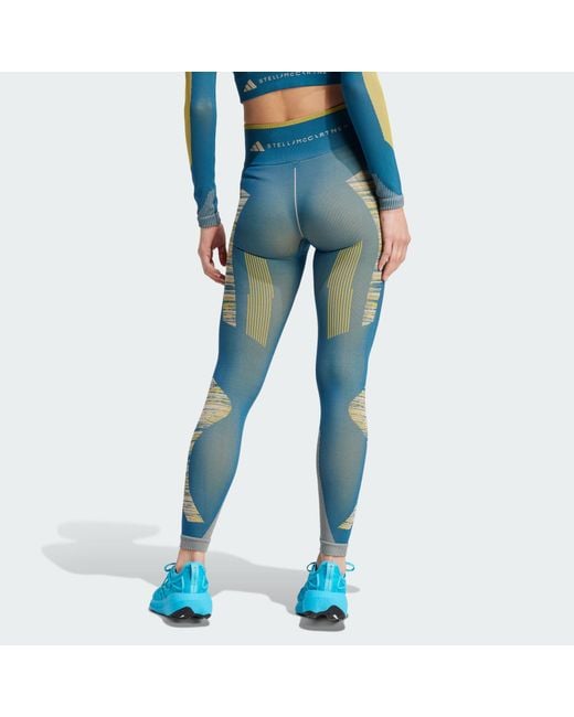 Adidas By Stella McCartney Blue Truestrength Seamless Yoga Leggings
