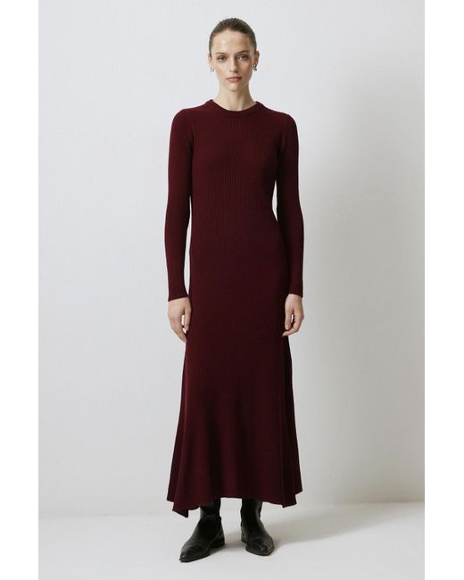 Touché Privé Robe En Tricot À Col Montant Frotté in het Purple