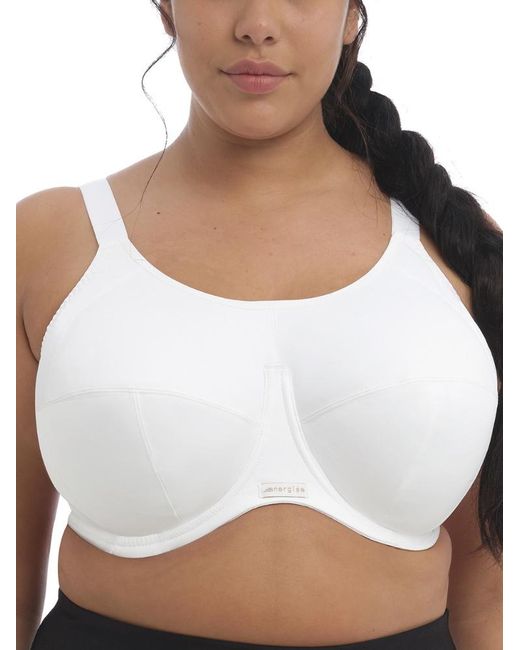 Elomi White Energise Full Cup Side Support Sports Bra