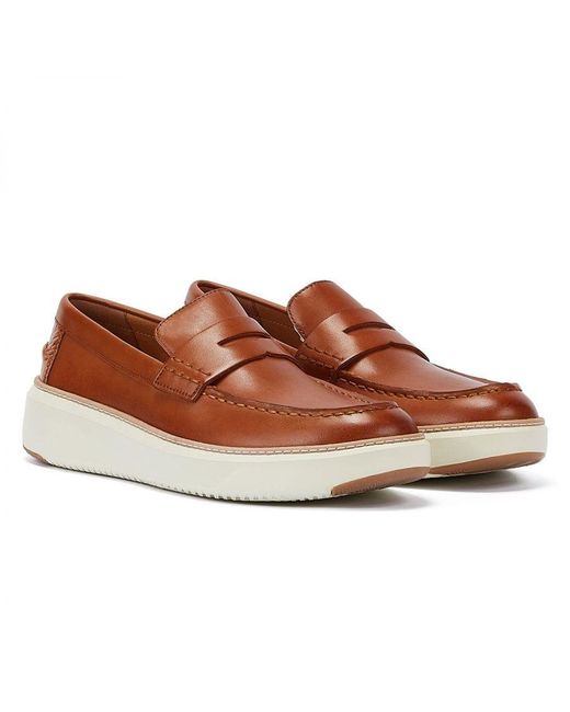 Cole Haan Brown Topspin Leather Tan Loafers for men