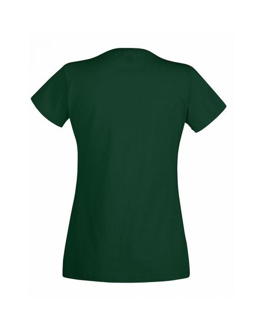 Fruit Of The Loom Green Ladies/ Lady-Fit Valueweight Short Sleeve T-Shirt (Pack Of 5) (Bottle) Cotton
