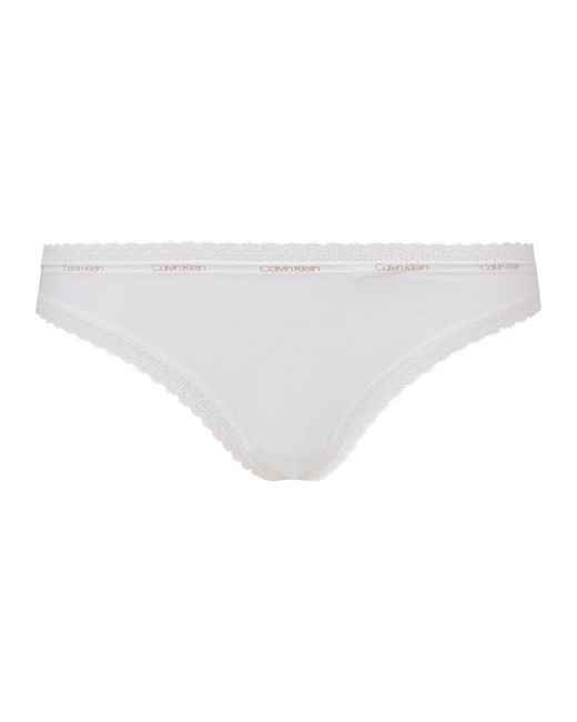 Calvin Klein White 000Qd3763E Bottoms Up Thong