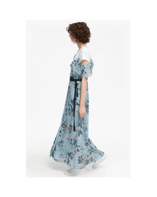French Connection Blue Kioa Drape Strappy Maxi Dress