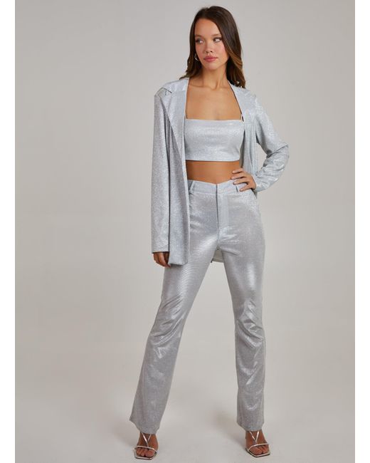 Pink Vanilla Gray Sparkle Flared Trouser