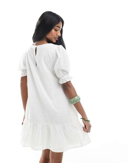 Miss Selfridge White Voile Smock Dress