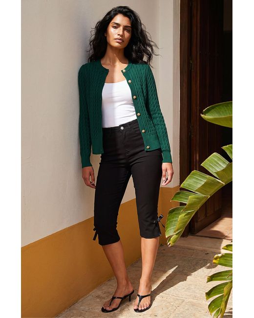 Roman Green Cable Knit Cardigan