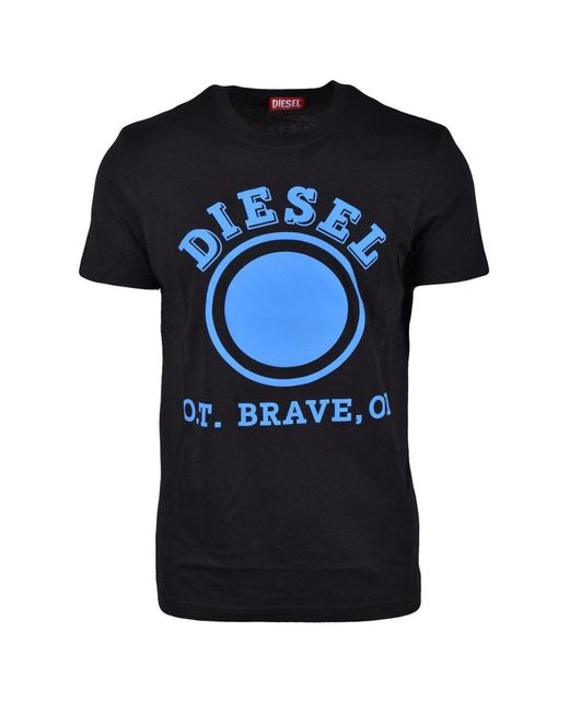 DIESEL Black Dot Logo T-Shirt Cotton for men
