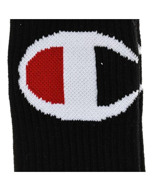Champion Black Y08Sx High-Top Sports Socks for men