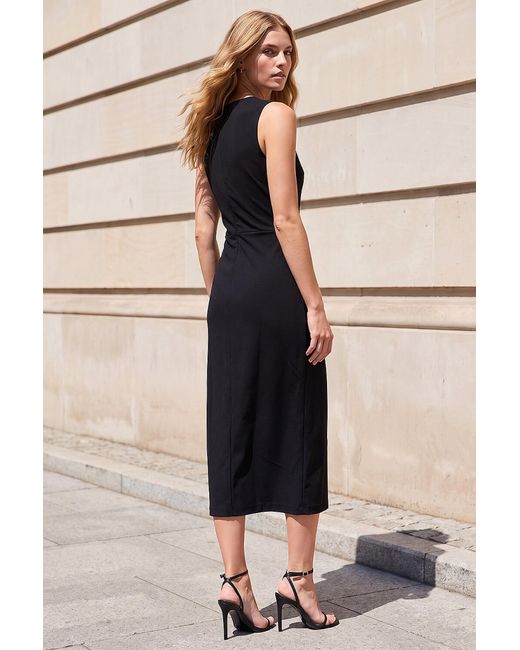 Roman Natural Twist Sleeveless Midi Dress