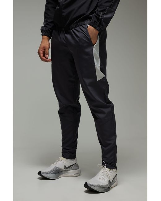 BoohooMAN Black Active Lightweight Tapered Sweatpants for men