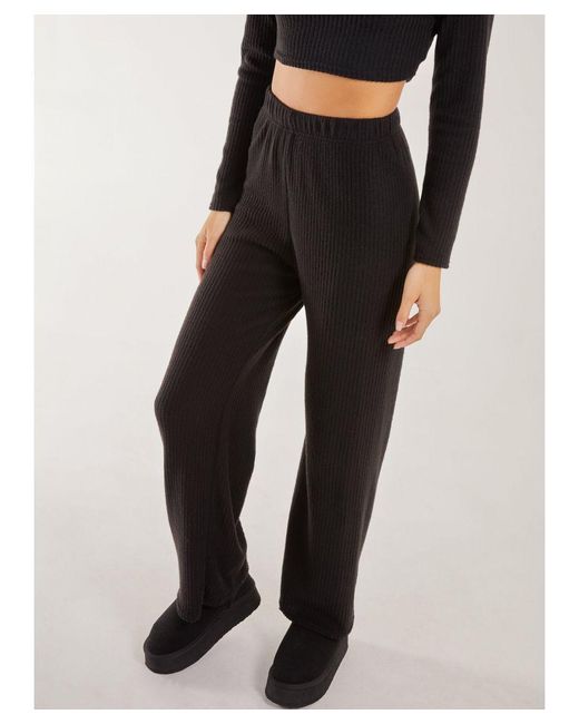 Pink Vanilla Black Soft Brushed Rib Flares