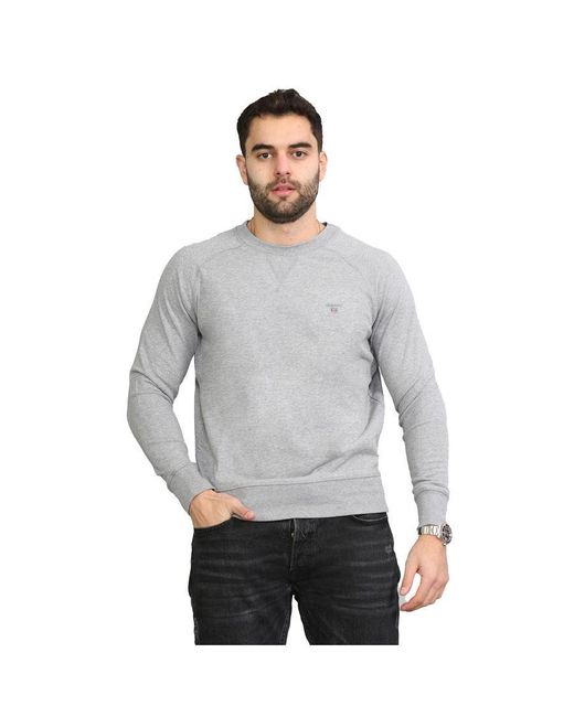Gant Sweatshirt Met Ronde Hals in het Gray voor heren
