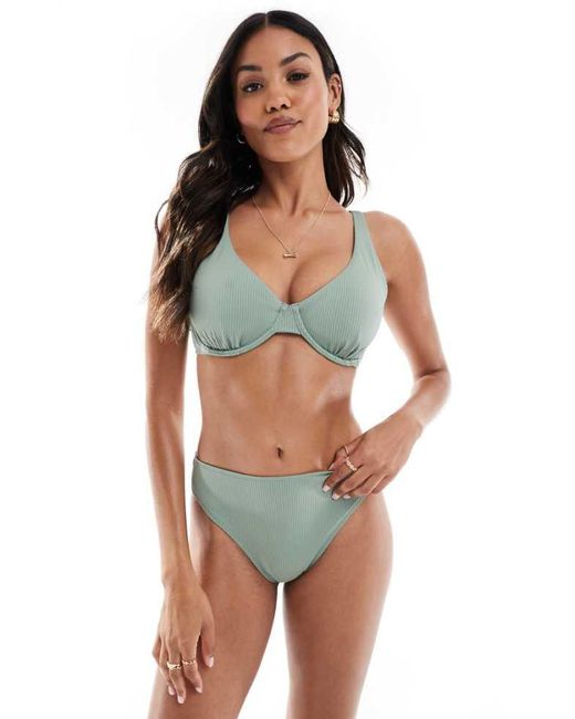 Hollister Green Curvy High Waist Cheeky Bottom Co-Ord