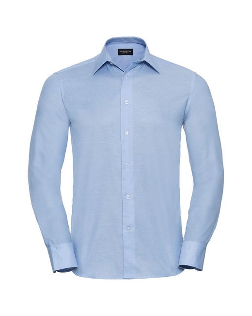Russell Russell Collection Oxford Getailleerd Formeel Overhemd Met Lange Mouwen (oxford Blauw) in het Blue voor heren