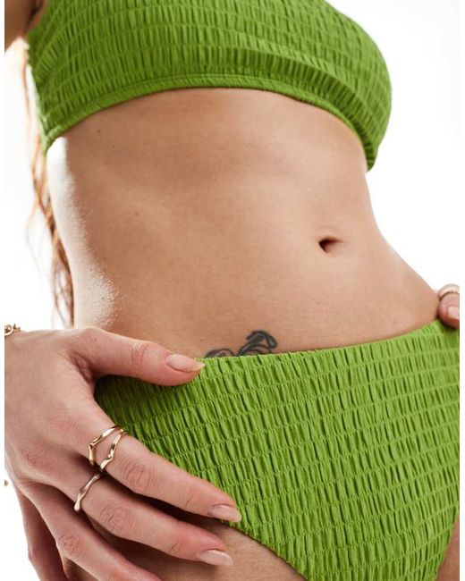 Vila Green Smocked Bikini Bottom Co-Ord