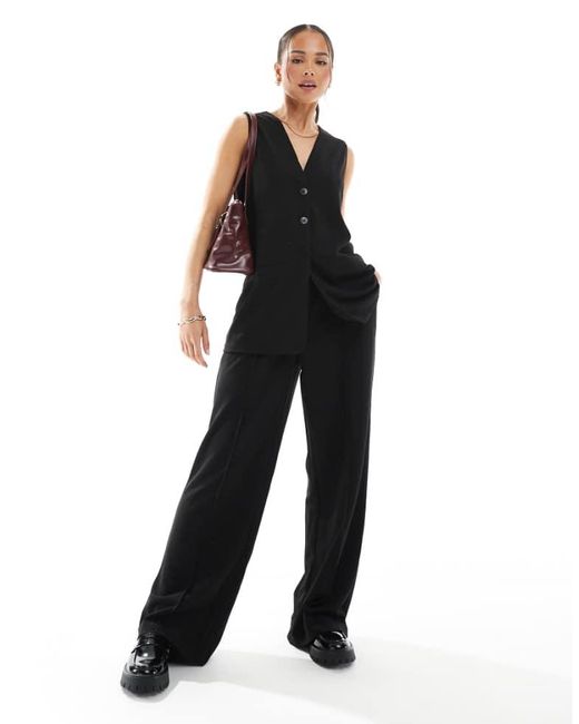 Vero Moda Black Wide Leg Jersey Crepe Trouser Co-Ord
