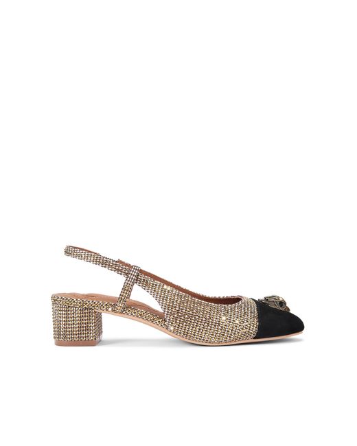 Kurt Geiger Brown Suede Fabric Sloane Mid Slingback Heels