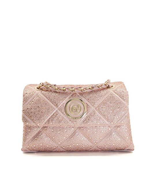Dune Pink Duchess B Diamante-embellished Shoulder Bag Fabric