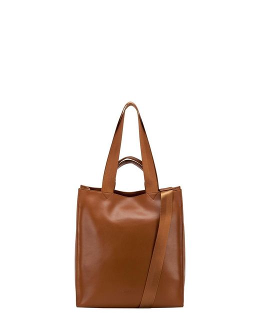 Smith & Canova Brown Smooth Leather Tote Shoulder Bag