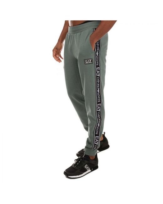 EA7 Emporio Armani Logo Serie Katoen-mix Joggers In Groen in het Green voor heren