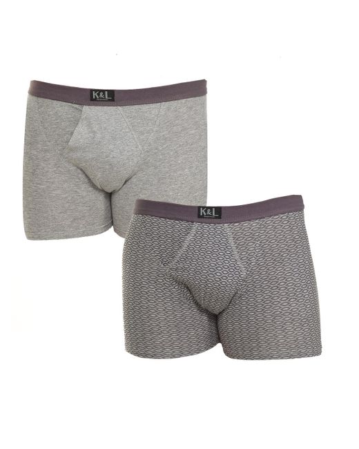 Kisses&Love Gray Pack-2 Basic Open Boxers Kl2011 for men