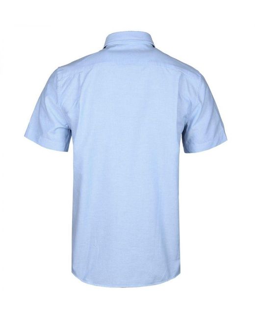 Lacoste Regular Fit Katoen Oxford Ss Overhemd In Blauw in het Blue voor heren
