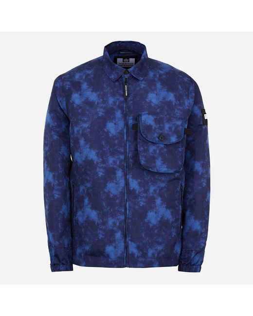 Weekend Offender Blue Rusted Jacket Nylon for men
