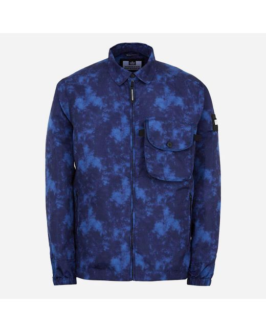 Weekend Offender Blue Rusted Jacket Nylon for men