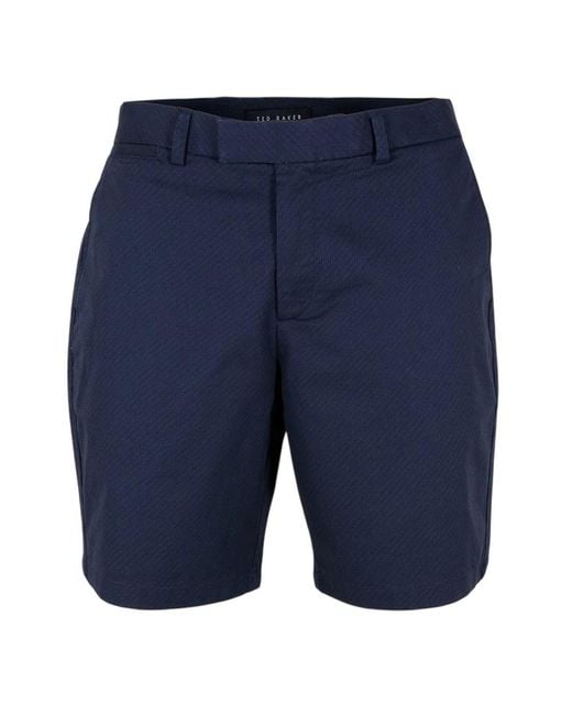 Ted Baker Blue Geometric Regular Shorts Cotton