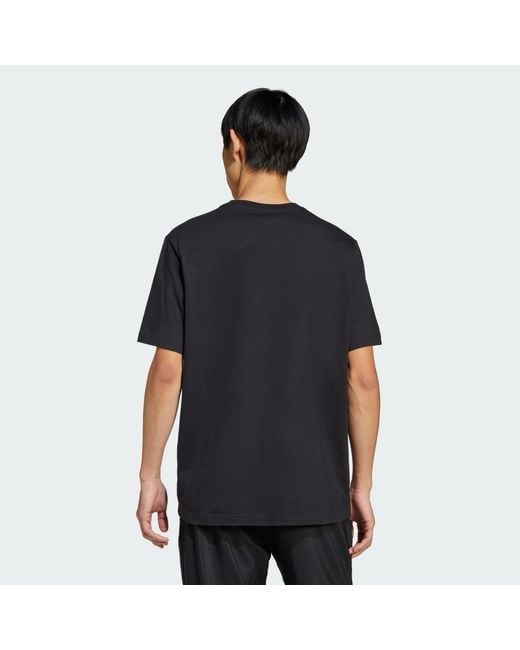Adidas Black Lounge Slide Graphic Tee for men