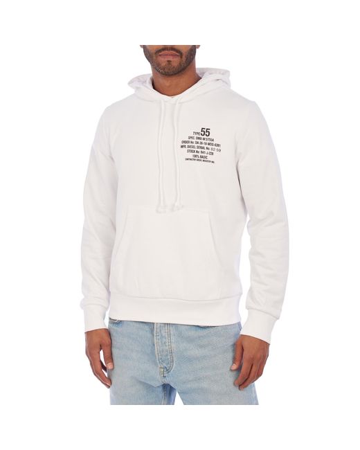 DIESEL White A06500-00Hayt Printed Hooded Sweatshirt for men