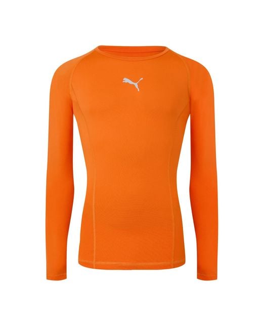 PUMA Orange Liga Baselayer Tee Ls T-Shirt for men