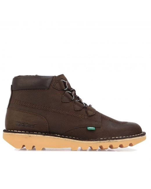 Kickers Brown Kick Hi Leather Boots for men