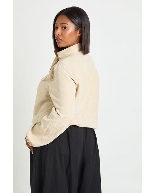 Boohoo Natural Plus Peached Funnel Neck Zip Up Jacket