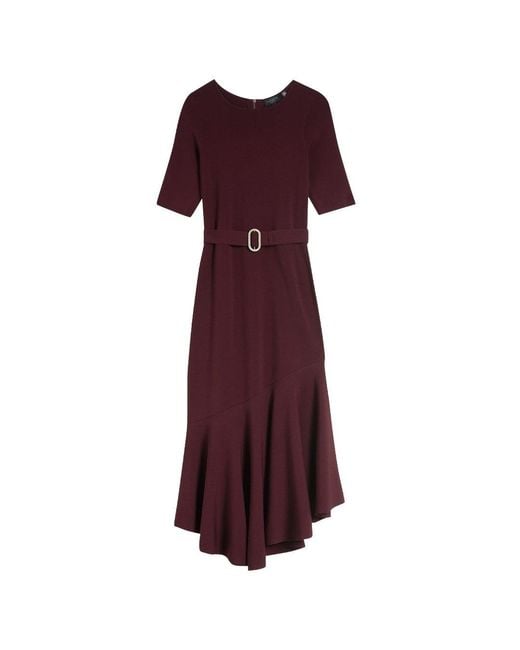 Ted Baker Purple Samalee Knitted Flippy Skirt Midi Dress